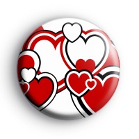 Big Red Love Hearts Badges