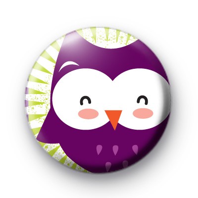 Big Purple Owl Pin Button Badges