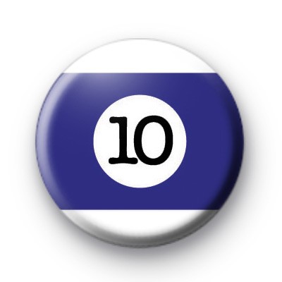 Billiard Ball Birthday Age Number 10 Badge