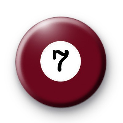Billiard Ball Birthday Age Number 7 Badge