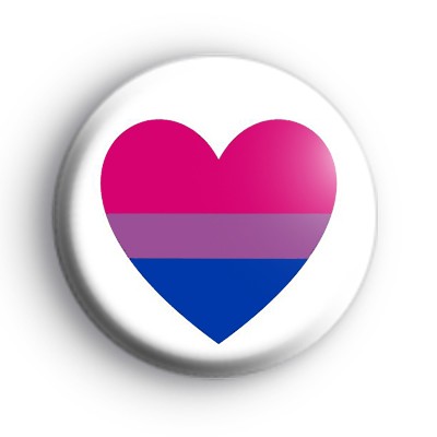 Bisexual Pride Heart Flag Badge