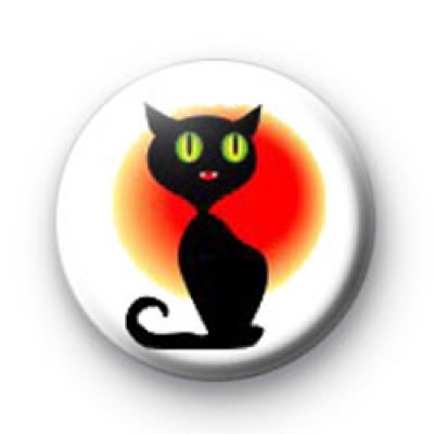Black Cat Button Badge