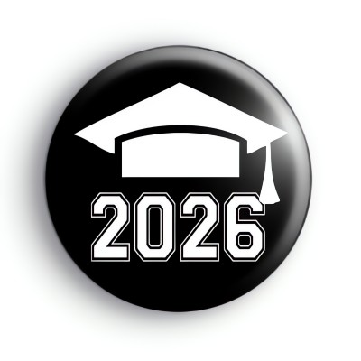 Black and White Graduate 2026 Badge