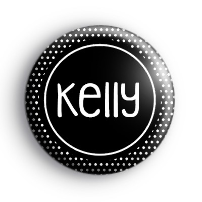 White and Black Spotty Custom Name Badge