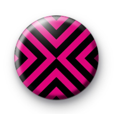 Funky Pink and Black Pattern Badges