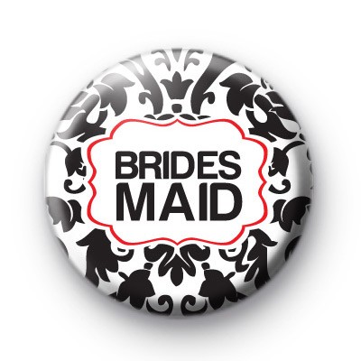 Black and Red Bridesmaid Badges