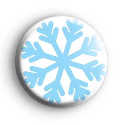 Blue and White Frosty Snowflake Badge