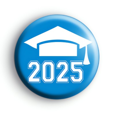 Graduation Blue and White Class 2025 Badge