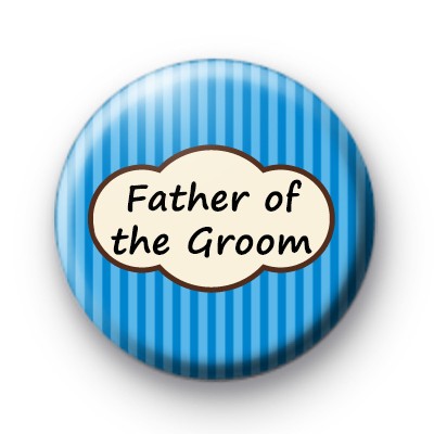 Bright Blue Stripey Father of the Groom Badges