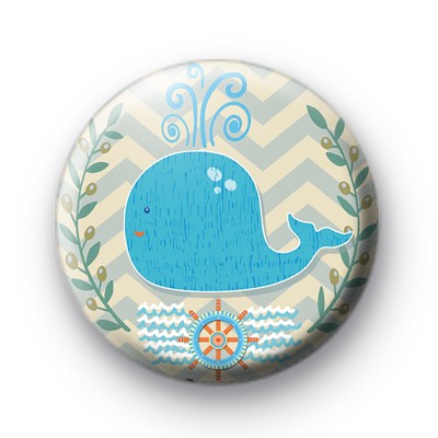 Big Blue Whale Nautical Badge