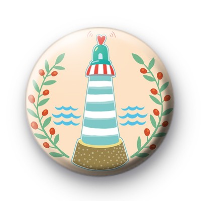Blue and White Lighthouse Badge
