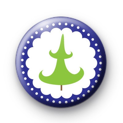 Blue and Green Christmas Tree Badge