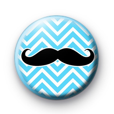 Blue Chevron Moustache Badges