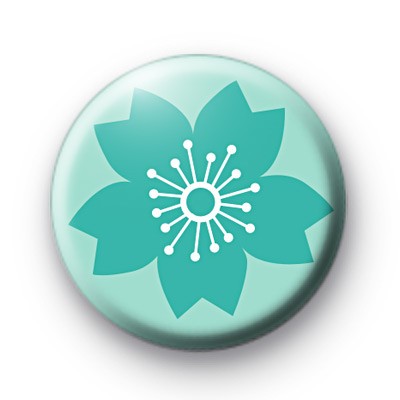 Oriental Blue Floral Badge
