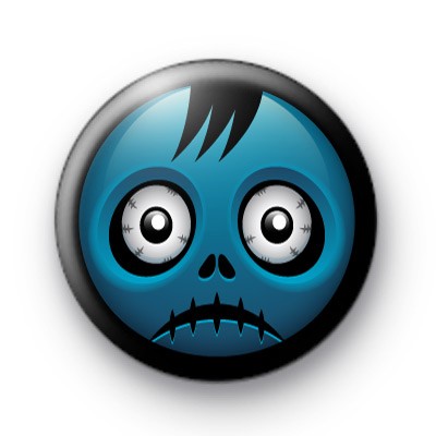 Blue Spooky Halloween Zombie badge
