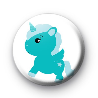 Blue Unicorn Button Badges
