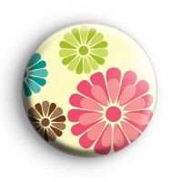 Retro Floral Pattern Badges