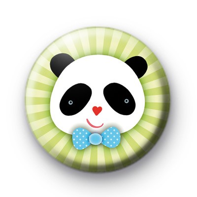 Bow Tie Panda Bear Badge