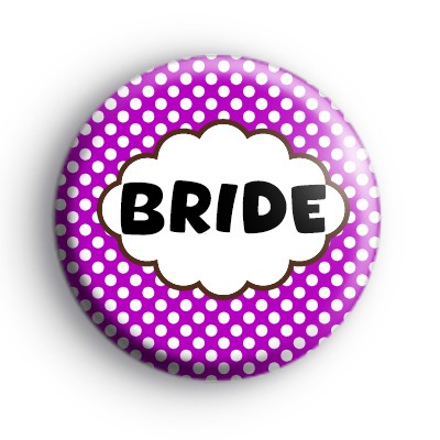 Purple Polka Dot Bride Badges