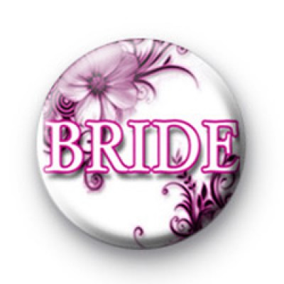 Floral Pink Badges Bride Badges