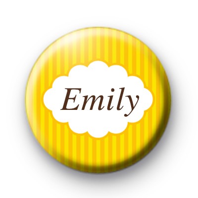 Bright Yellow Stripey Personalised Name Badge