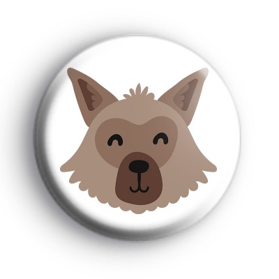 Cute Brown Llama Face Badge