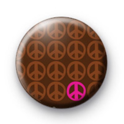 Brown Pink Peace Pattern badge