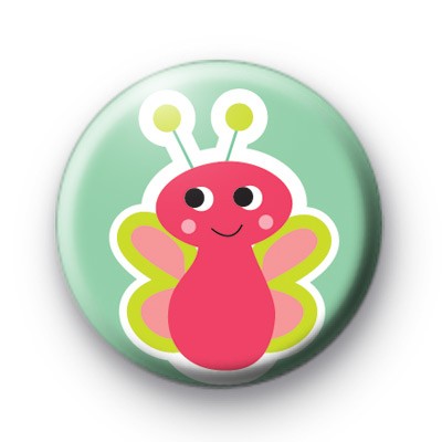 Cute Pink Bug Pin Badges