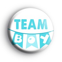 Bunting Team Boy Baby Shower Badge