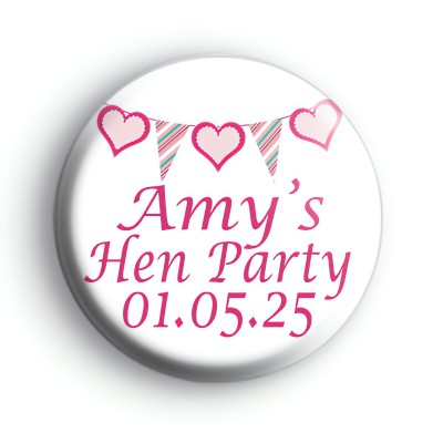 Bunting Custom Hen Party Badge