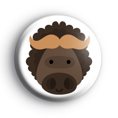 Brown Bison Face Badge