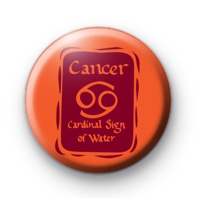 Zodiac Symbol Cancer Button Badge