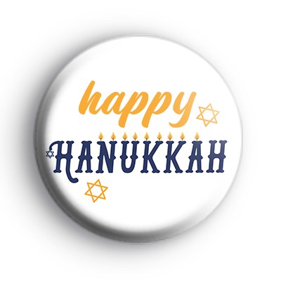 Happy Hanukkah Candle Badge