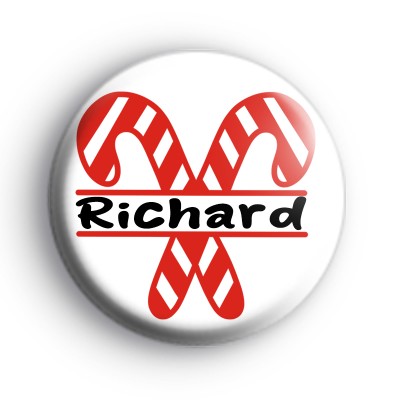 Red and White Custom Candy Cane Name Badge