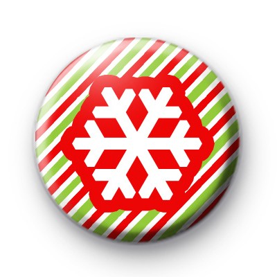 Candy Cane Stripe Snowflake Badge