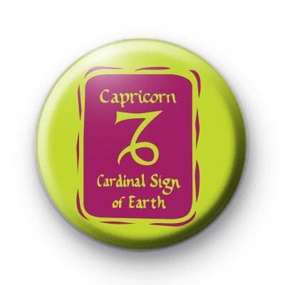 Zodiac Symbol Capricorn Button Badge