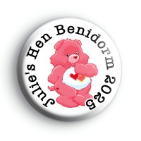 Custom Pink Care Bear Hen Party Badge