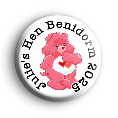 Custom Pink Care Bear Hen Party Badge