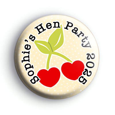 Cute Cherry Custom Hen Party Badge