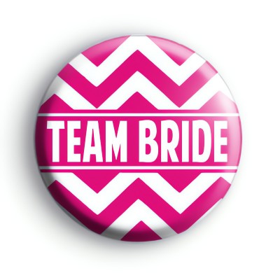 Chevron Pink Team Bride Badge