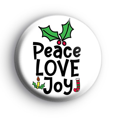 Peace Love Joy Christmas Badge