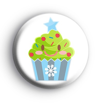 Festive Cupcake Xmas Tree Badge