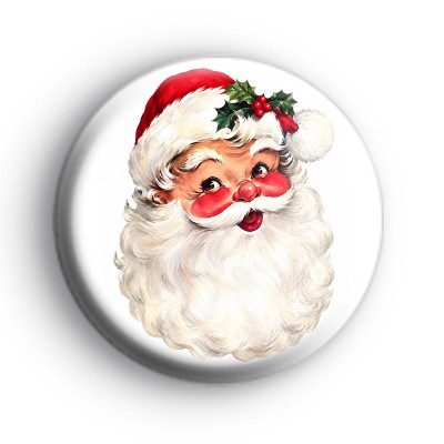 Classic Jolly Santa Claus Face Badges