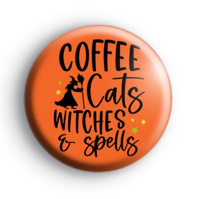 Coffee Cats Witches and Spells Badge