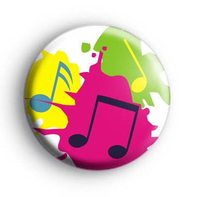 Cool Paint Splash Music Notes Badge