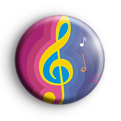 Colourful Treble Clef Badge