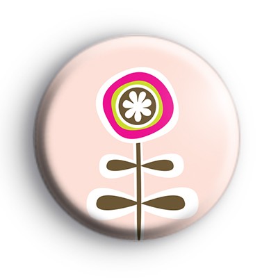 Pretty Pink Modern Flower Badge