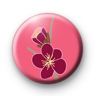 Coral Blossom Button Badges