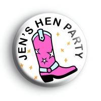 Cowgirl Boot Hen Party Badge Button Badges