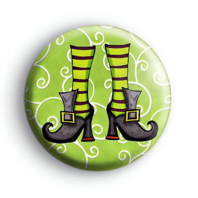 Funky Witch Shoes Button Badges